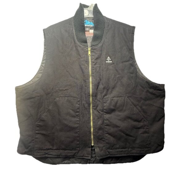 Vintage Tri-Mountain Canvas Men’s Full Zip Duck Vest Black Size 3XL Stimson Logo - Picture 1 of 8